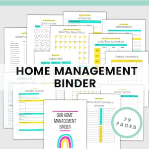 Household Management Binder Printable Home Planner Home Maintenance Kit Home Management Binder Budget Binder Home Organization Life Planner