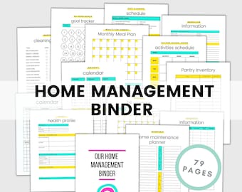 Household Management Binder Printable Home Planner Home Maintenance Kit Home Management Binder Budget Binder Home Organization Life Planner