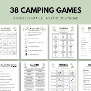 Camping Games Bundle Printable Camping Games Kids Adults Camping Activities Camp Games Printable Activities For Camping Campfire Games