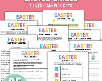 Easter Party Games Printable Easter Games Bundle Easter Games For Kids Easter Bingo Easter Activities Easter Games For Kids Easter Bundle