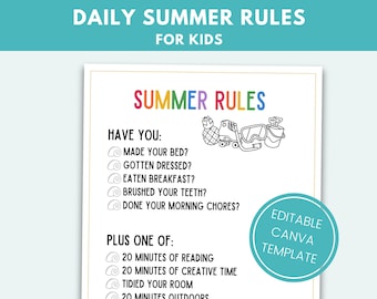 Summer Planner 2025 Printable Summer Camp At Home Summer Schedule For Kids Summer Activities Editable Summer Planner For Kids