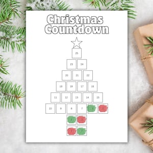 Christmas Countdown Printable Christmas Countdown Calendar Christmas Advent Calendar Christmas Calendar Christmas Activities Xmas Countdown