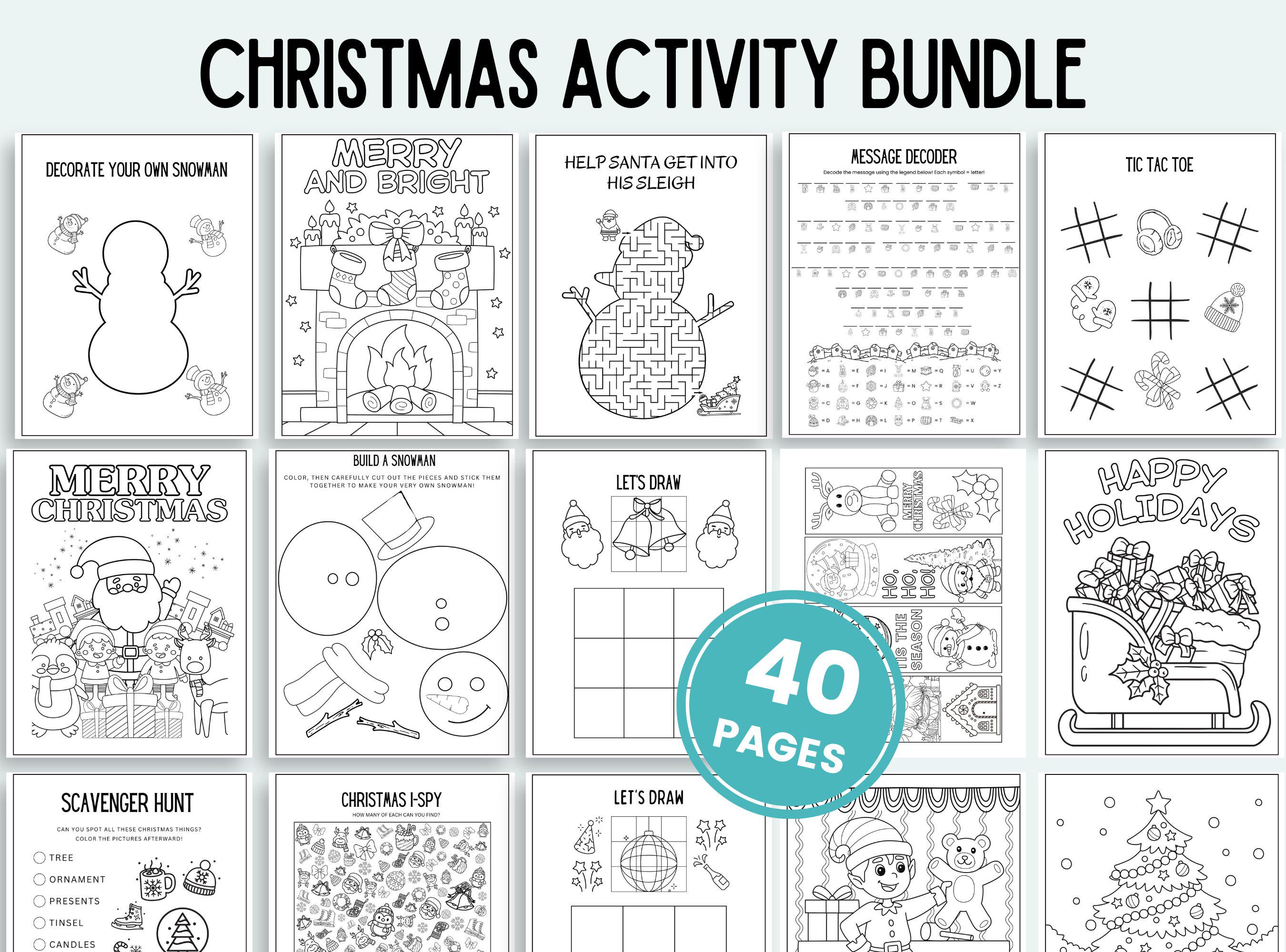 Christmas Activity Bundle Printable Christmas Activity Sheet Christmas ...