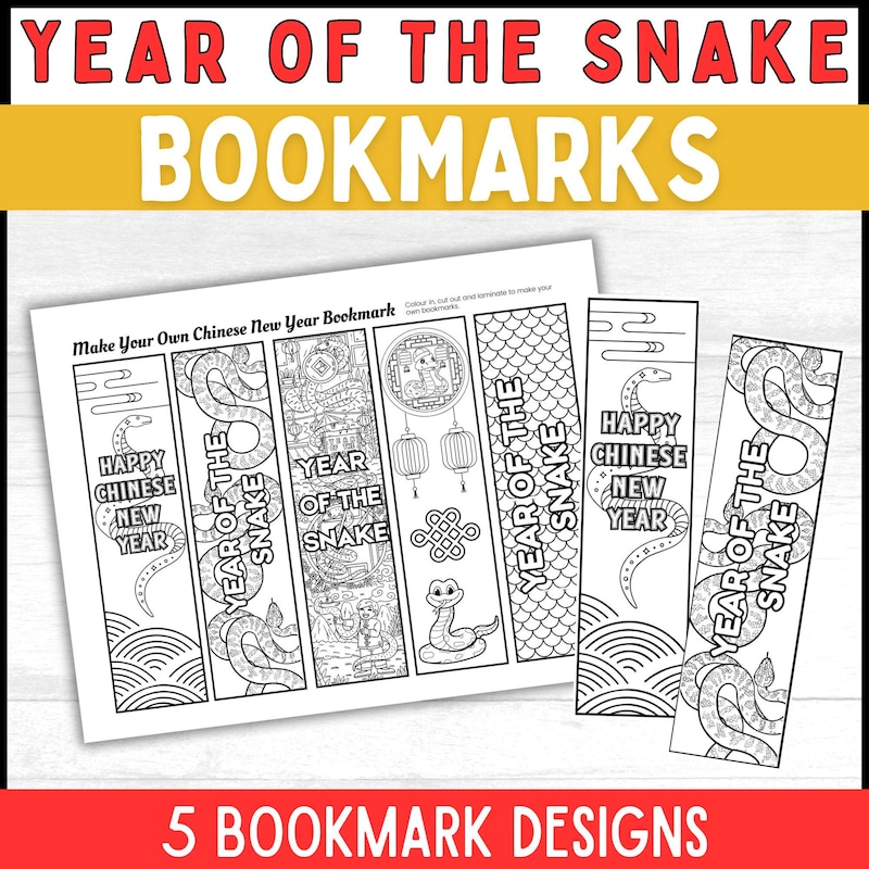 Printable Snake Bookmark - Etsy
