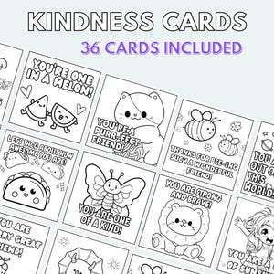 Cartes de gentillesse à imprimer pour les enfants Cartes de compliments à imprimer Cartes de positivité Cartes de remerciement Cartes d'amitié Activités de gentillesse