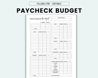 May include: A printable budget tracker worksheet with sections for income, bills, expenses, savings, investments, and a budget summary. The worksheet is designed to help users track their finances and create a budget.