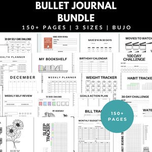 Bullet Journal Pages Bundle Printable A5 Journal Pages Habit Tracker Bundle Bullet Journal Printable Habit Trackers Monthly Templates BUJO