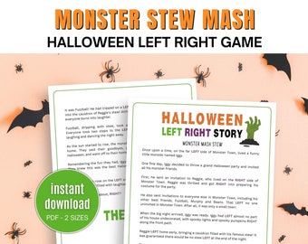 Halloween Left Right Game For Kids, Printable Halloween Game For Kids, Left Right Halloween Game, Printable Halloween Gift Passing Game