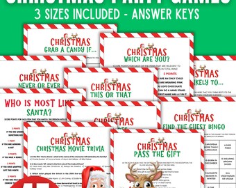 Christmas Games Bundle Printable Christmas Party Games Family Christmas Game Christmas Game Bundle Christmas Game Adult & Kids Holiday Games