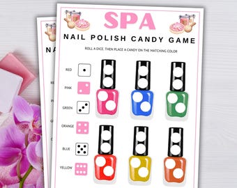 Spa Party Games Spa Dice Roll Game Printable Spa Games Pamper Party Games Spa Game Slumber Party Game Spa Party Activity Spa Birthday Game