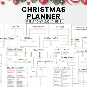 Printable Christmas Planner Christmas Binder Xmas Gift Planner Xmas Holiday Planner Christmas Checklist Printable Christmas Organizer