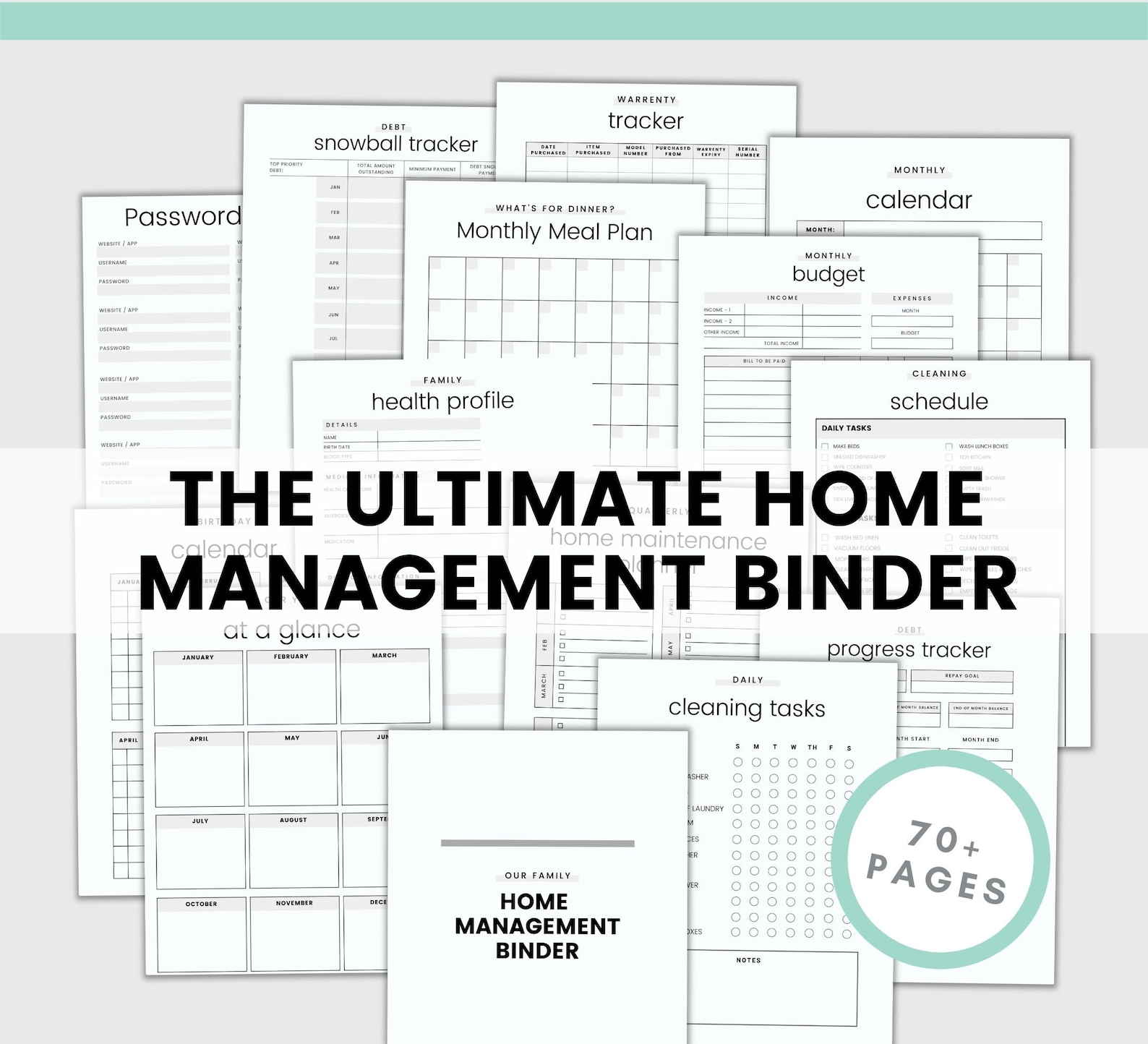 Household Binder Printable Home Management Planner Home - Etsy