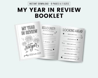 My Year In Review Activity Printable New Years Activities Kids Year in Review Printable Year in Review Activity NYE 2026 Kids Year Recap