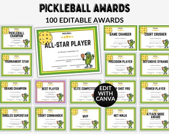 Editable Pickleball Award Certificate Pickleball Team Awards End of Season Award Pickleball Awards Pickleball Certificates Funny Team Awards