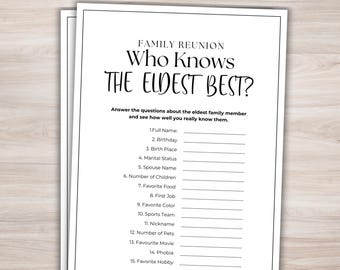 Reunion Who Knows The Eldest Best Printable Family Reunion Game Family Reunion Games Family Reunion Activities Group Party Games Reunion