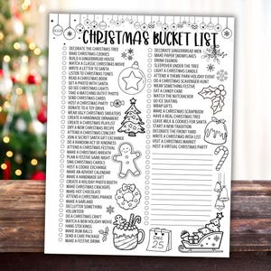 Christmas Bucket List Printable Christmas Activities For Kids Family Bucket List For Christmas To Do List Christmas Activities Checklist
