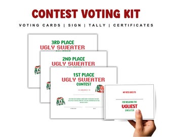Ugly Sweater Contest Kit Printable Ugly Sweater Party Ugly Sweater Awards Ugly Sweater Contest Ballots Ugly Sweater Award Certificates
