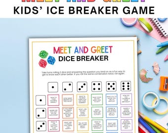 Meet And Greet Game Printable Ice Breaker Game Back To School Classroom Game Dice Breaker Game For Kids Classroom Ice Breaker Activity