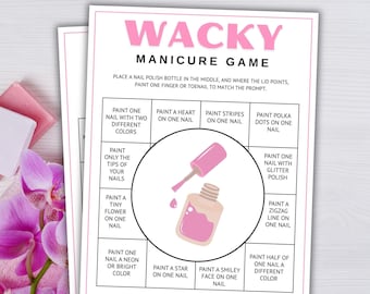 Spa Party Games Spa Spin The Nail Polish Printable Spa Games Pamper Party Games Spa Game Slumber Party Game Spa Party Activity Wacky Mani