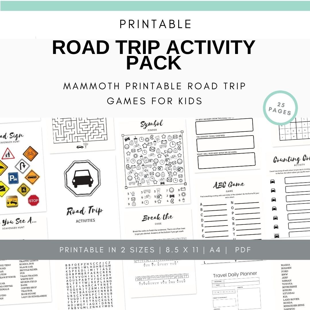 Printable Road Trip Games Printable Travel Games Road Trip - Etsy Australia
