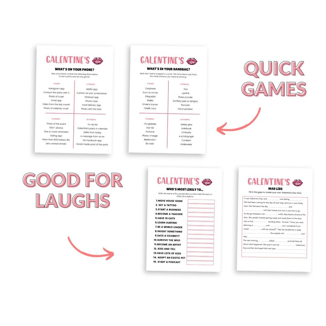 Galentines Day Party Games Bundle Printable Galentines Games Galentines ...