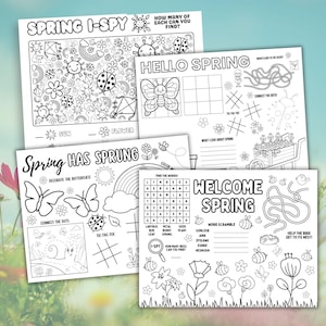 Frühlingsaktivität Tischset zum ausdrucken Frühlings Tischset zum ausdrucken, Frühlings Aktivitäten für Kinder