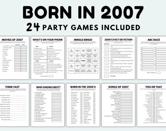 Jeux d'anniversaire pour 18 ans à imprimer Jeux nés en 2007 à imprimer Jeux d'anniversaire pour nés en 2007