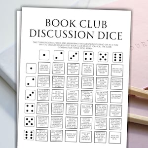Book Club Dice Game Book Club Game Printable Book Club Icebreaker Book Club Activity Book Club Discussion Reading Group Book Discussion