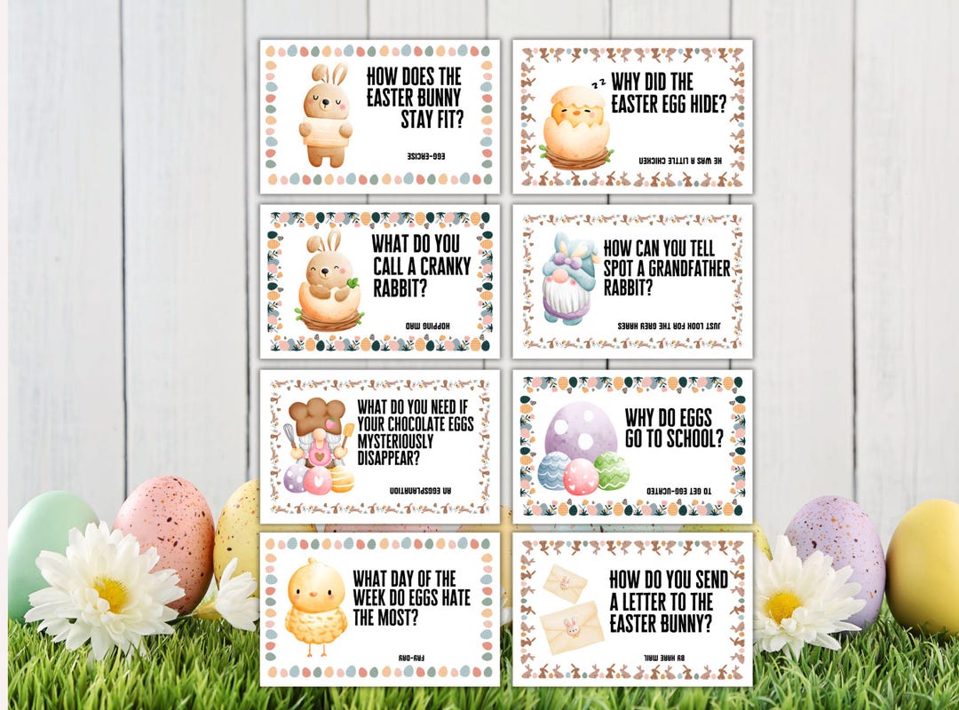 Easter Jokes for Kids Printable Easter Lunch Box Notes Easter Egg ...