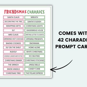Friendsmas Charades Game Printable Christmas Charades Cards Christmas ...