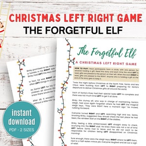Christmas Left Right Game For Kids, Printable Christmas Game For Kids, Left Right Christmas Game, Printable Christmas Gift Exchange Game