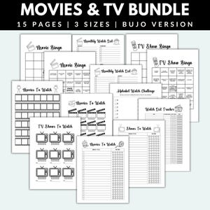 Movie Journal Bundle Printable Movie Tracker Log Movies To Watch Series Tracker TV Series Tracker Movie Watchlist Series Show Tracker Movies