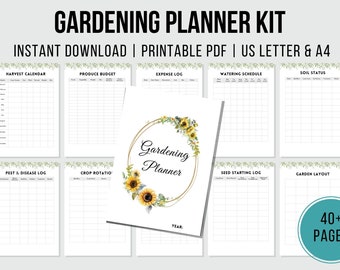 Gardening Planner Printable Garden Planner Kit Gardening Journal Gardening Logbook Gardening Printable Garden Journal Plant Planner