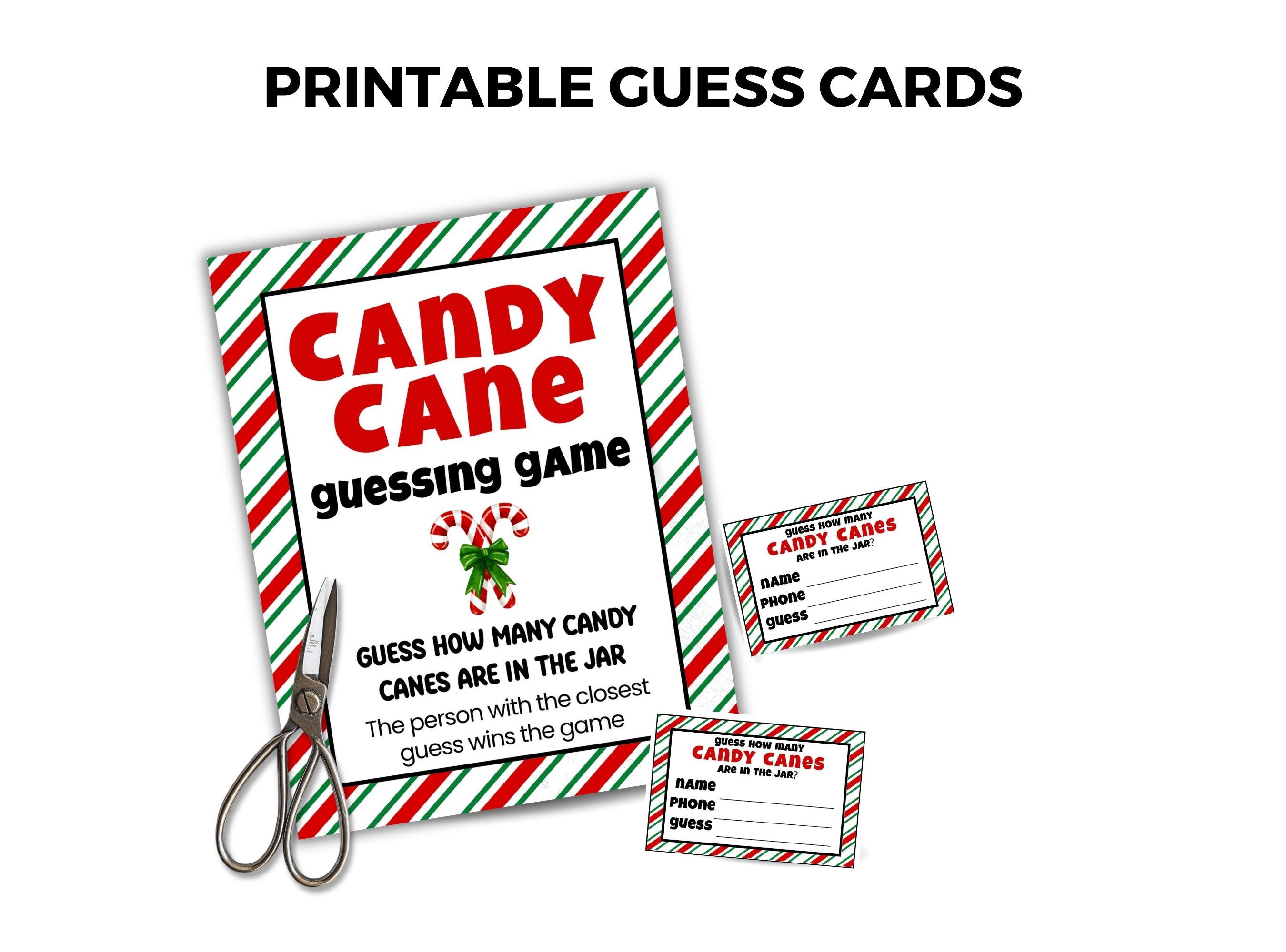 Candy Cane Guessing Game Printable Christmas Game Christmas Party Game ...