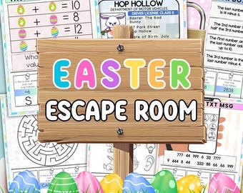 Easter Escape Room For Kids Printable Escape Room Game Easter Game Easter Party Game Easter Bunny Escape Room Kit Team Building Game