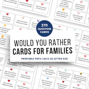 Domande "Preferiresti", Schede con domande per la famiglia, Schede con domande "Preferiresti", Giochi di conversazione per famiglie che ti conoscono