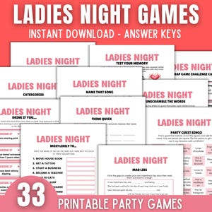 Ladies Night Games Printable Girls Night Games Ladies Night Party Games Adult Games Adult Party Games Girls Weekend Games Drinking Games