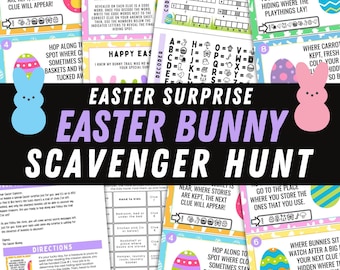 Easter Scavenger Hunt Printable Easter Bunny Scavenger Hunt For Kids Easter Egg Hunt Easter Indoor Hunt Easter Treasure Hunt Easter Game