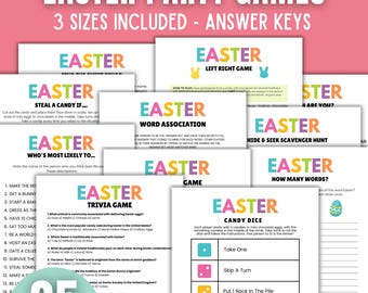 Easter Party Games Printable Easter Games Bundle Easter Games For Kids Easter Bingo Easter Activities Easter Games For Kids, Teens & Adults