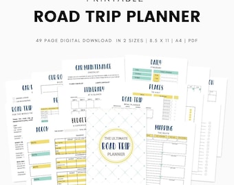 Printable Road Trip Planner Travel Planner RV Planner Road Trip Printables Road Trip Organiser