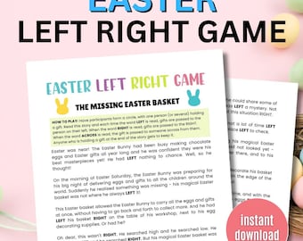 Ostern Links Rechts Spiel Printable Links Rechts Spiel Ostern Party Spiel Links Rechts Osterspiel Osteraktivitäten Für Gruppen