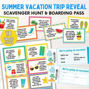 Carte d'embarquement modifiable, découverte de la chasse au trésor de voyage surprise
