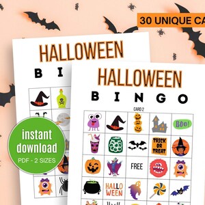 Halloween bingospel, afdrukbaar Halloween spel voor kinderen, Halloween-activiteiten, afdrukbaar bingospel, Halloween Party Games