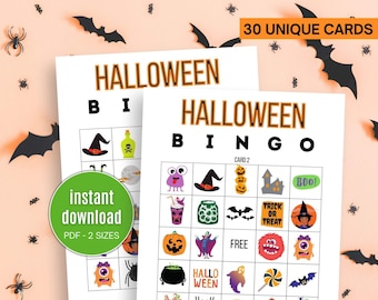 Halloween Bingo Game, Printable Halloween Game For Kids, Halloween Activities, Printable Bingo Game, Halloween Party Games