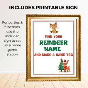 What's Your Reindeer Name Party Game Printable Reindeer Game Reindeer Name Generator Christmas ...