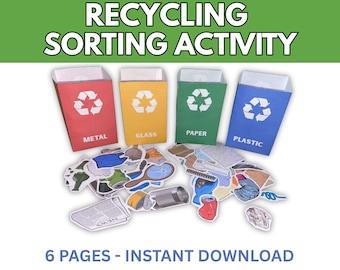 Earth Day Activity Recycling Sorting Activity Garbage Sorting Activity Recycling Activity Trash Sorting Recycling Game Recycle Sorting