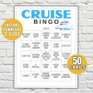 Cruise Bingo Printable Cruise Games Cruise Bingo Cards Cruise People Watching Bingo Cruise Ship Bingo Family Cruise Bingo Family Cruise Game