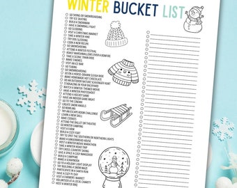 Winter Bucket List Printable Winter Activities For Kids Family Bucket List For Winter Break Summer To Do List Winter Activities Checklist