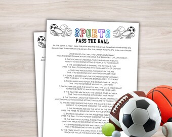Pass The Prize Game Sports Game Printable Sports Party Games Sports Games Sports Pass The Gift Sports Birthday Party Pass The Ball Game