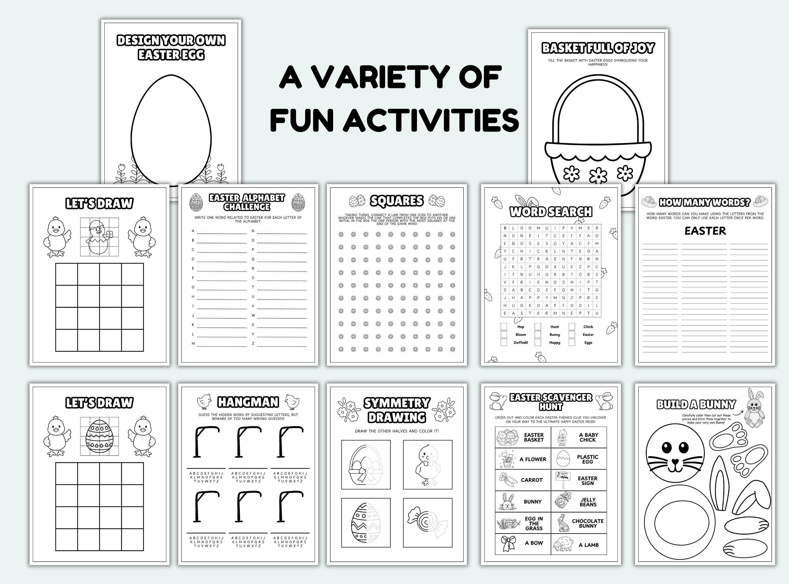 Easter Activity Pack Easter Activity for Kids Easter Coloring Pages ...